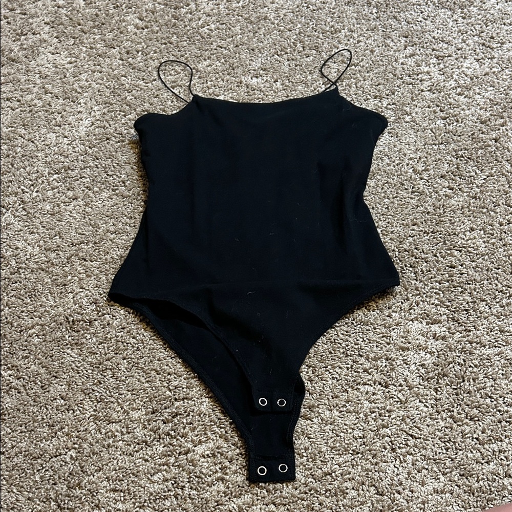 Wild Fable Black Spaghetti Strap Bodysuit